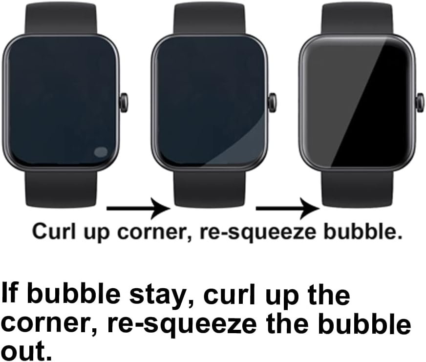 3D Screen Protector Compatible with Jacoosa K62 1.85 inches Fitness Tracker Smart Watch, PMMA Material, Anti-shatter, Full Coverage, with Non-slip Pad sticker, 3-PACK - Image 7