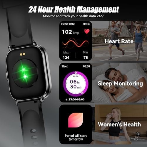 Smart Watch for Men Women, 2.01" HD Smartwatch with 120 Sports Modes, Heart Rate/Sleep Monitor, IP67 Waterproof Fitness Tracker, Compatible with Android iOS Phones (Black) - Image 6