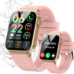 Smart Watch for Men Women Bluetooth Call, 1.85" HD Screen Smartwatch with Heart Rate/Sleep Monitor, 110+ Sport Modes Activity Trackers IP68 Waterproof, Fitness Watch for Android iOS, Rose Gold