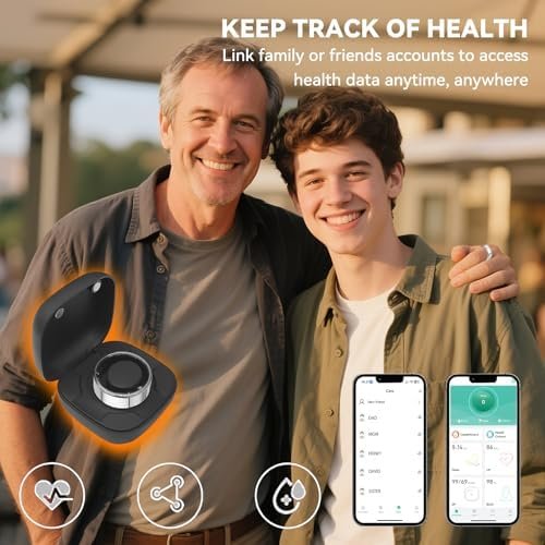 Smart Ring for Men Women with Black Charging Box, Bluetooth, Health Ring , IP68 Waterproof, Fitness Ring Tracks Heart Rate/Sleep/Steps/Sports Activities/Blood Oxygen,non-subscription app (Silver, 7) - Image 6