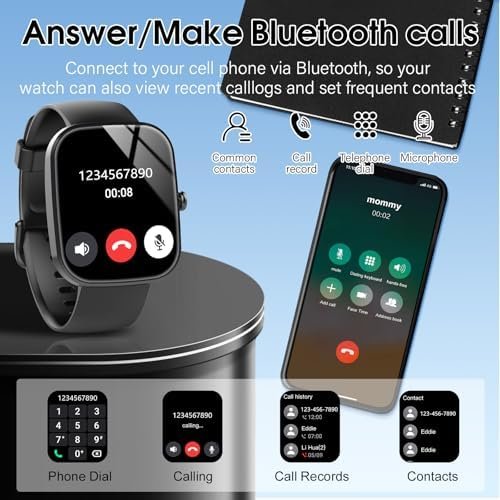 Smart Watch, 1.91" HD Screen Smartwatch for Men Women, Fitness Watch with Heart Rate/Sleep Monitor/Steps Monitor, 110+ Sports Modes, IP68 Waterproof Activity Trackers for Android iOS - Image 4