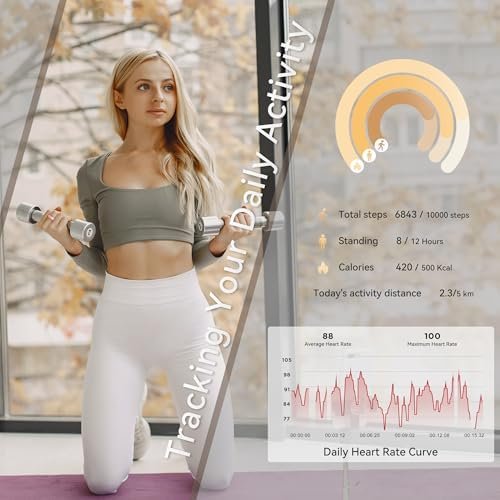 Health Smart Ring for Men Women, Fitness Tracker with Heart Rate/Blood Pressure/Blood Oxygen Monitor,Sleep Tracker,Pedometer, IP68 Waterproof Ring for iPhone&Android, No Subscription (Pink, Size9) - Image 3