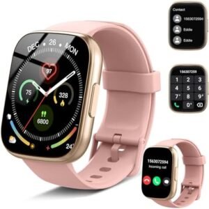 Smart Watch for Women, 1.95" HD Touchscreen Fitness Tracker with Bluetooth Calling, Fitness Watch with 110+ Sports Modes/Heart Rate/Sleep Monitor, IP68 Waterproof Smartwatch for Android iOS, Pink