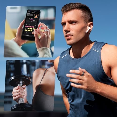 Fitness Tracker, Smart Ring for Women Men, Fitness Ring with Sleep Tracker, 24/7 Heart Rate Monitor, Health Activity Trackers, Step Counter,Calorie Pedometer,No Subscription,for iOS Android(Black,#10) - Image 7