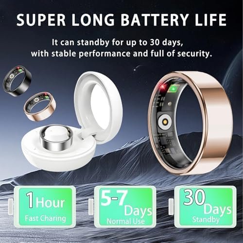 Smart Ring for Women Men, Sleep Tracker Ring, Waterproof Fitness Tracker Health Rings with Heart Rate Monitoring, Blood Oxygen,Stress Distance Calories Steps Tracking,No Subscription Fee(Rose Gold,#9) - Image 6