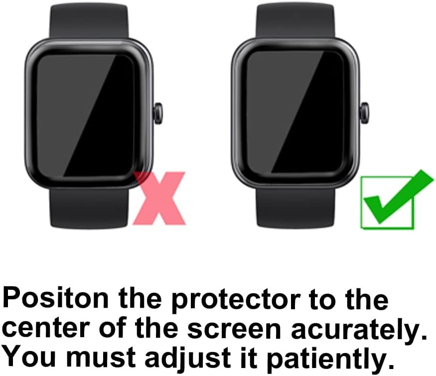 3D Screen Protector Compatible with Jacoosa K62 1.85 inches Fitness Tracker Smart Watch, PMMA Material, Anti-shatter, Full Coverage, with Non-slip Pad sticker, 3-PACK - Image 8