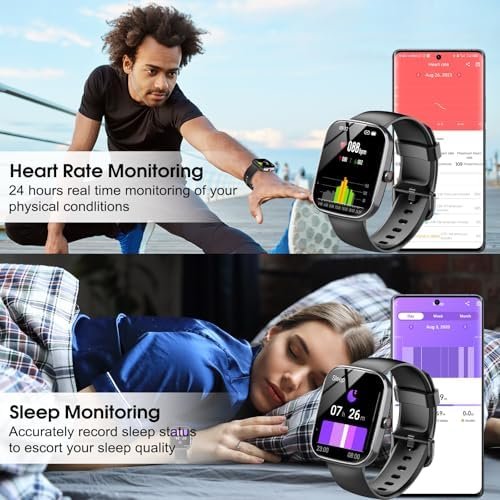 Smart Watch, 1.91" HD Screen Smartwatch for Men Women, Fitness Watch with Heart Rate/Sleep Monitor/Steps Monitor, 110+ Sports Modes, IP68 Waterproof Activity Trackers for Android iOS - Image 5