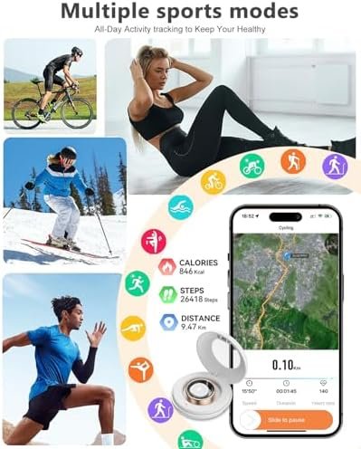 2025 New Smart Ring Health Tracker for Men Women - IP68 Waterproof Fitness Ring with Sleep Tracker/Heart Rate/Blood Oxygen/Steps/Distance/Calories,Air Gestures,Charging case Up to 7-Day - Image 3