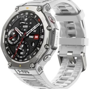 Amazfit T-Rex 3 Rugged Military Smart Watch 48mm, GPS (with Privacy), Offline Maps, Long Battery Life,328 Feet Water-Resistant, 170 Fitness/Sport Modes, AI, Voice Control, for Android or iPhone, Gray