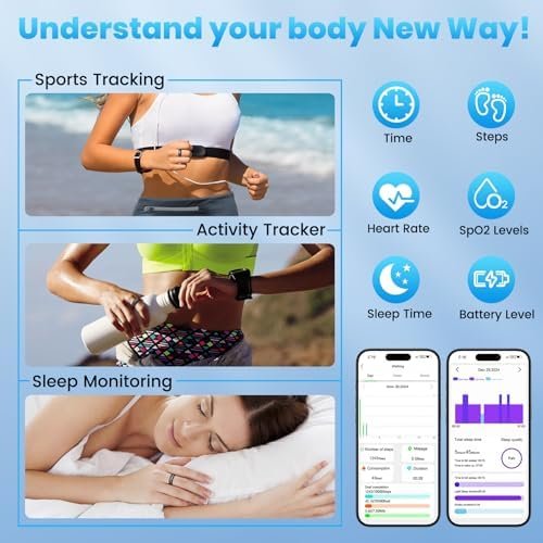 Smart Rings for Women Men, Health Fitness Tracker Ring with LED Display Screen, Sleep Tracker Rings Compatible with iOS/Android Activity Tracker/Heart Rate/SpO2/Sleep/Step - Image 3