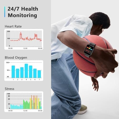 Blackview 2025 Smart Watch (Answer/Make Calls), Fitness Watch for Men and Women with Heart Rate/SpO2/Sleep Monitor/2 Straps, 100+ Sports Modes, IP68 Waterproof Activity Tracker for Android/iPhone - Image 6