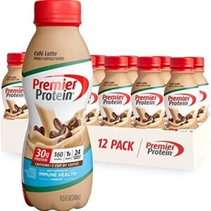 Premier Protein Shake, Café Latte, 30g Protein, 1g Sugar, 24 Vitamins & Minerals, Nutrients to Support Immune Health 11.5 fl oz, 12 Pack
