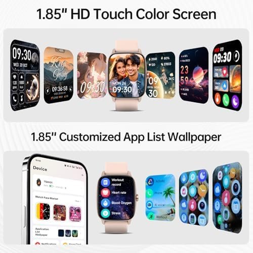 Smart Watch for Men Women with Bluetooth Call & AI Voice, 1.85" HD Fitness Tracker with Heart Rate SpO2 Sleep Monitor, 100+ Sports Modes, Mini Games, IP68 Waterproof Smartwatch for Android iOS Phones - Image 7