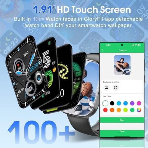 Smart Watch, 1.91" HD Screen Smartwatch for Men Women, Fitness Watch with Heart Rate/Sleep Monitor/Steps Monitor, 110+ Sports Modes, IP68 Waterproof Activity Trackers for Android iOS - Image 6