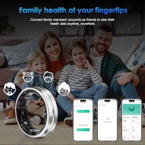Smart Ring Fitness Tracker for Women Men - Waterproof Health Rings for Sleep Tracker, Heart and Blood Oxygen Monitor, Fitness Ring for Family Care,Step and Burned Calories Counter(8# - Image 2