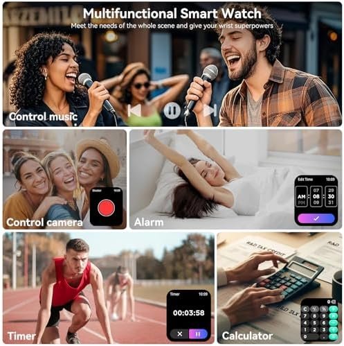 Smart Watch, 1.83" HD Smartwatch for Men Women with 120 Sports Modes, Bluetooth Call & Make Call, Health, Fitness & Sleep Tracker, Timer, 5 ATM Water-Resistance, Fitness Watch for Android/iOS, Black - Image 6