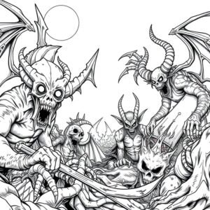 Adult Horror Coloring Pack 004