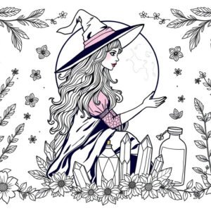 Adult Witch Coloring Pack 003